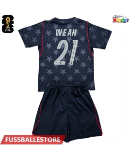 Günstige Vereinigte Staaten Timothy Weah #21 Auswärts Trikotsatzt Kinder WM 2026 Kurzarm (+ Kurze Hosen)